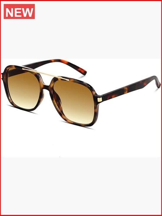 Retro Aviator Sunglasses Square Top Bar Shield Shades Lightweight Unisex